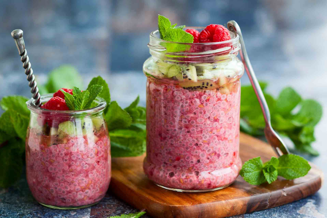 Малиновий чіа-пудинг