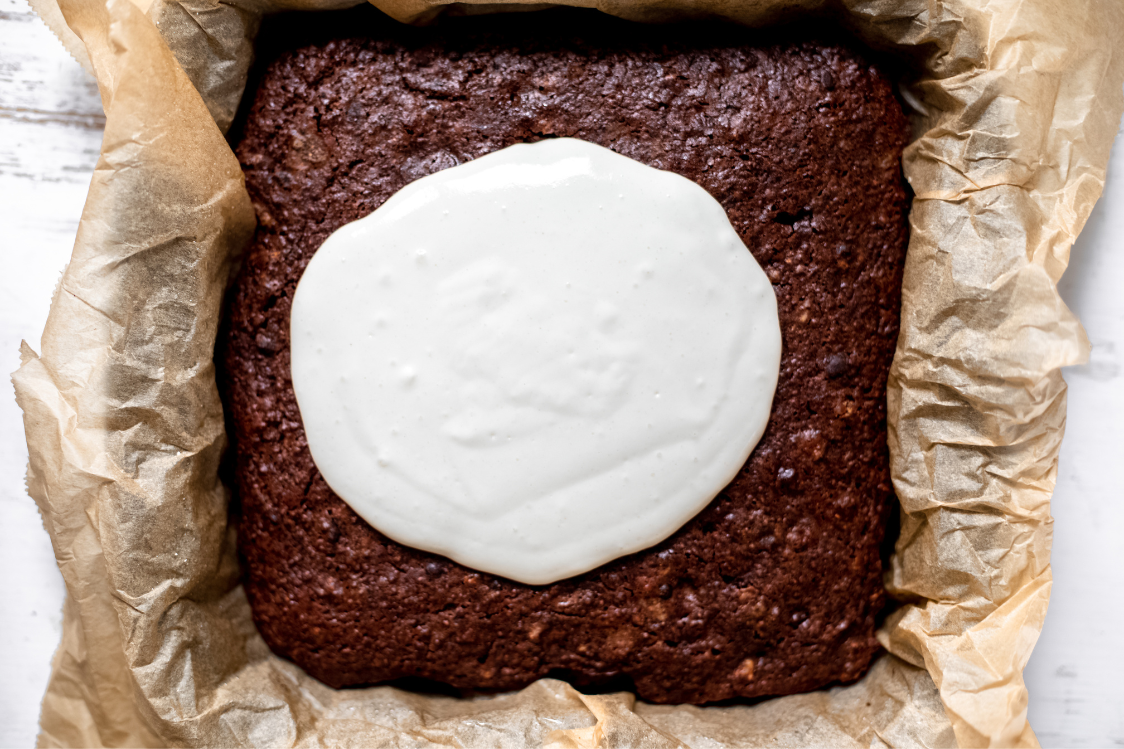 Чизкейк Брауни с арахисовым маслом - основа со сливочным сыром