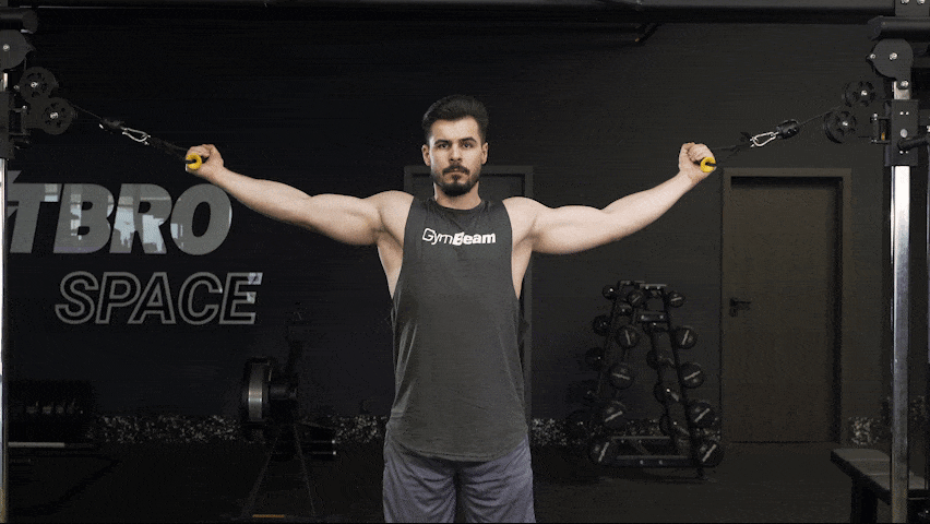  Скручування на біцепс з тросом однією рукою