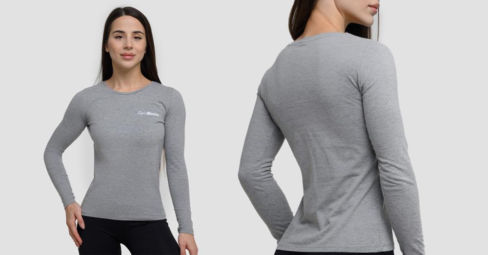 Женская футболка с длинным рукавом Basic T-Shirt Grey - GymBeam