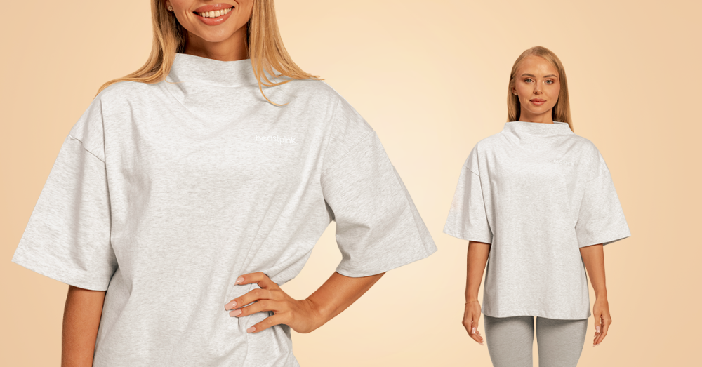 Жіночий топ Bliss Oversized Top Grey - BeastPink 