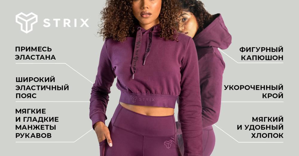 Women‘s Essential Cropped Hoodie Plum - STRIX