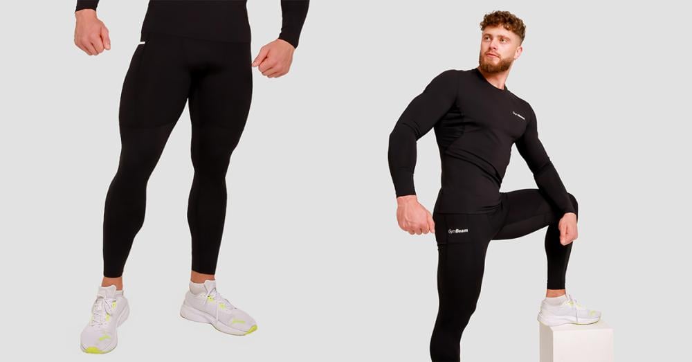 Высокие компрессионные леггинсы черного цвета - GymBeam