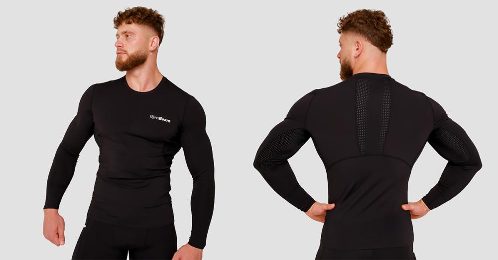 Футболка з довгим рукавом High Compression Black - GymBeam