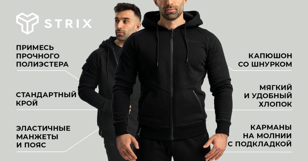 Mikina so zipsom Nova black - STRIX