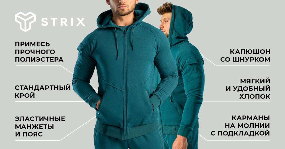 Mikina so zipsom Nova Deep Teal - STRIX