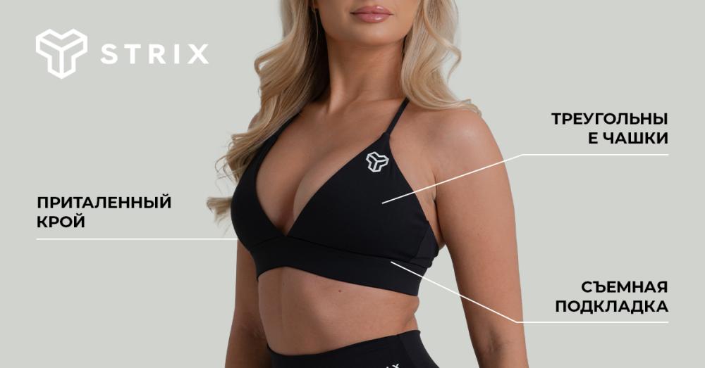 ZOA Triangle Sports Bra Black - GymBeam