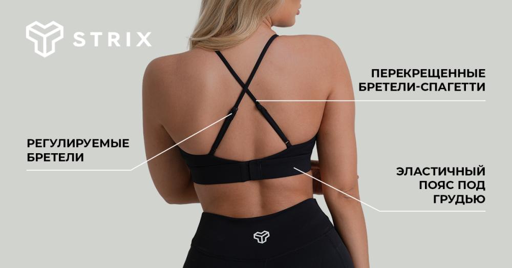 ZOA Triangle Sports Bra Black - GymBeam