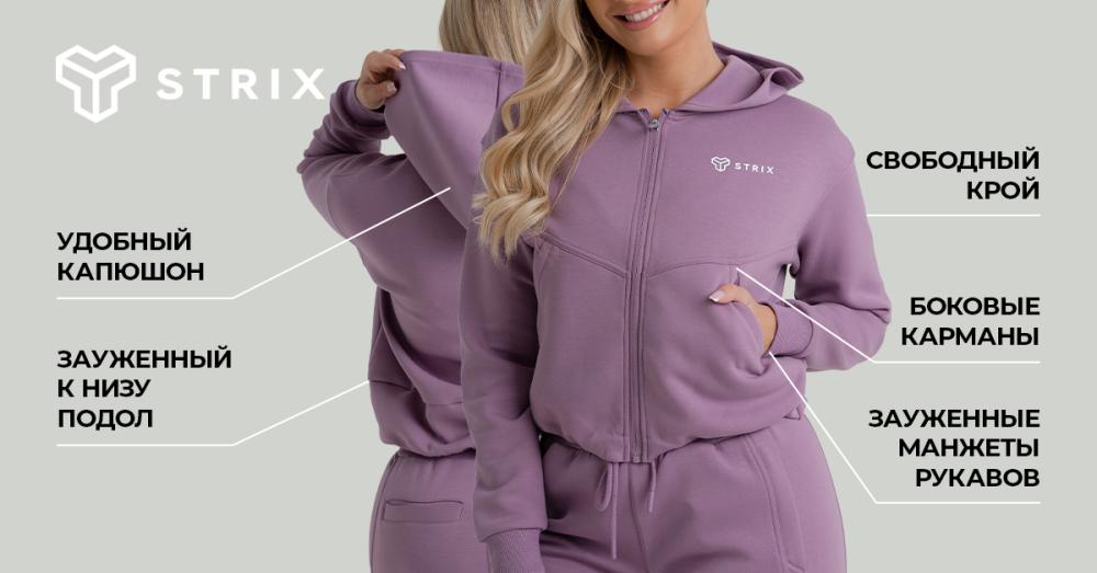 Women's ZOA Zip-Up Hoodie Black - STRIX