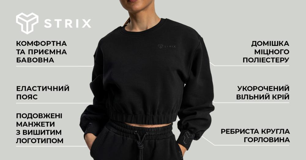 Жіночий укорочений джемпер Lunar Black - STRIX