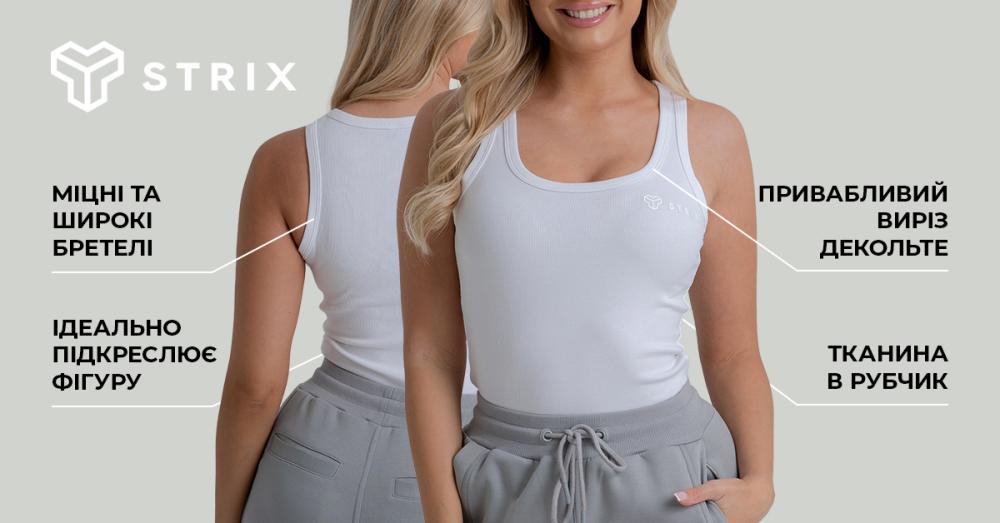 Жіноча ребриста майка чорна - STRIX
