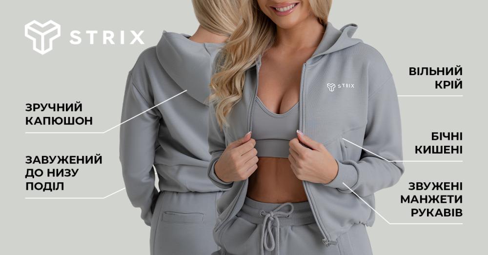 Жіноча толстовка ZOA на блискавці чорна - STRIX