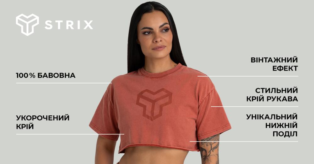 Жіночий кроп-топ випраний чорний - STRIX