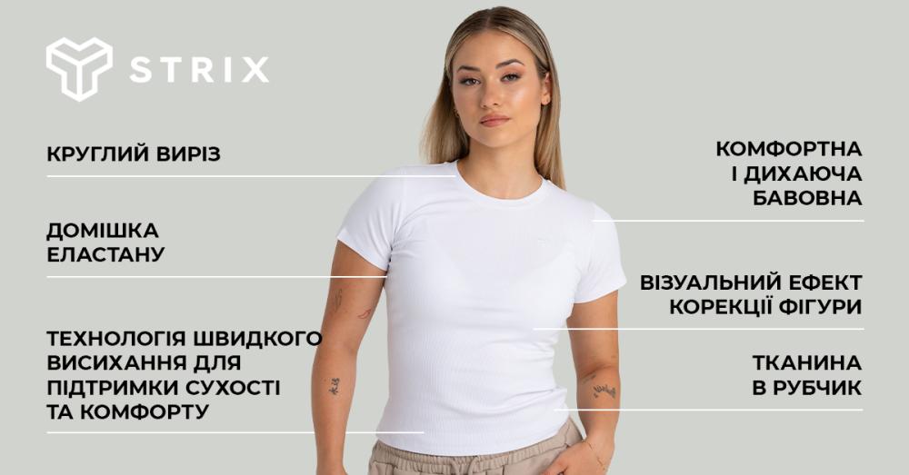 Жіноча ребриста футболка чорна - STRIX