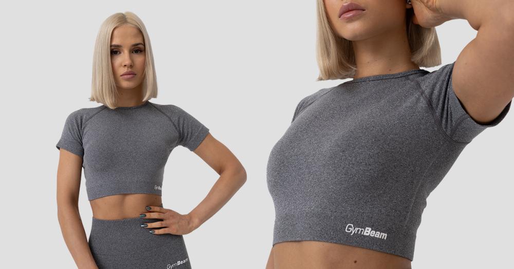 Women's FLO Crop Top Grey - GymBeam