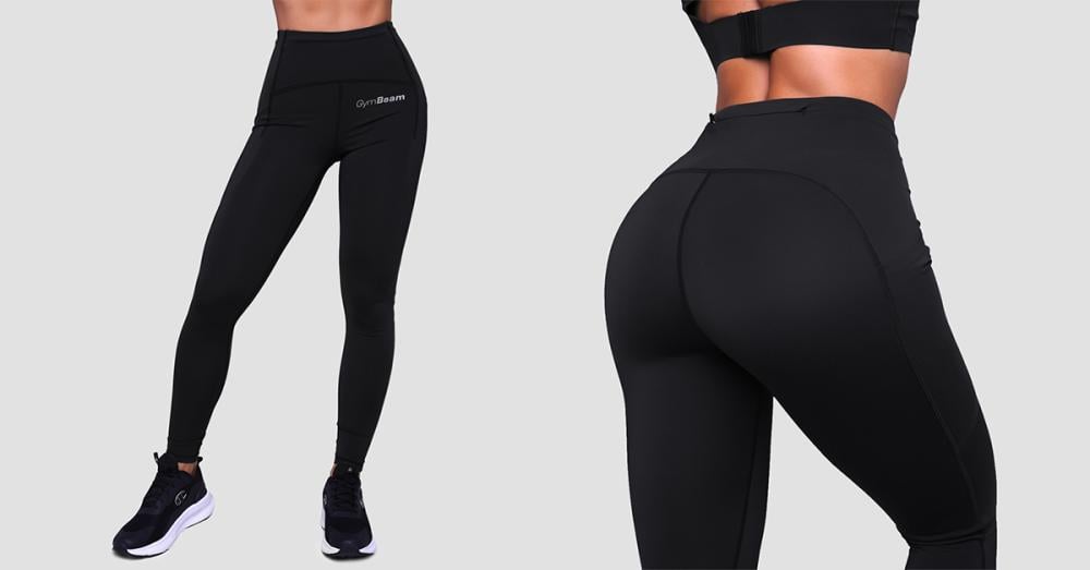 Women's Pulse Running Leggings Black - GymBeam