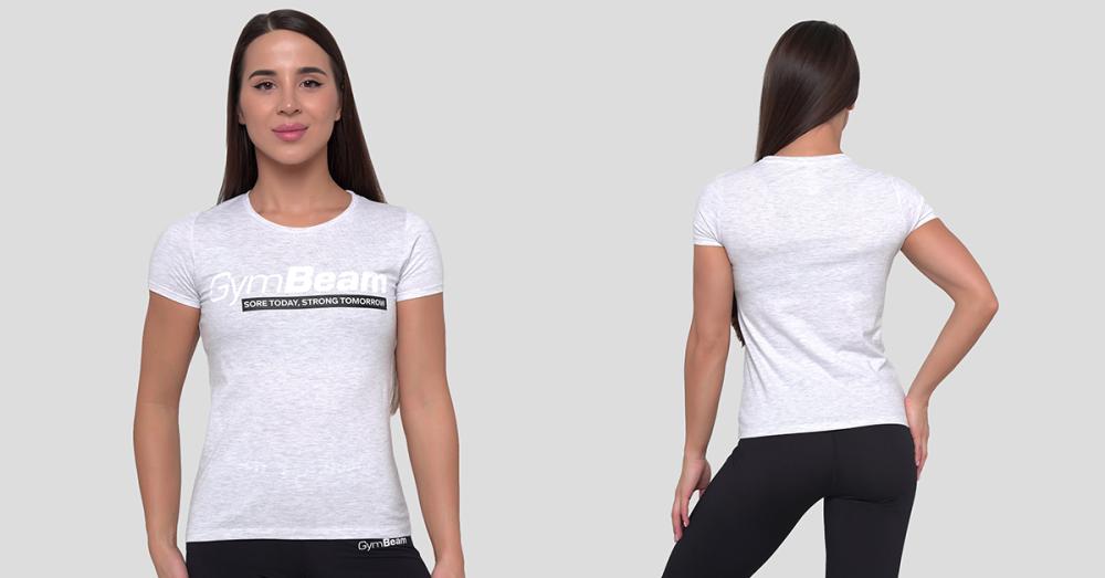 Женская футболка Strong Tomorrow Grey - GymBeam