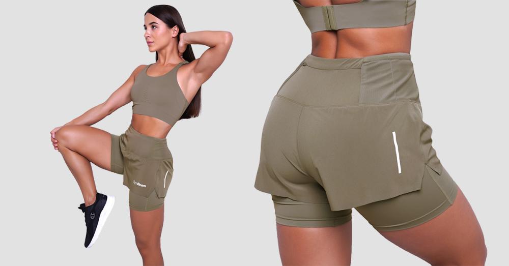 Жіночі бігові шорти Pulse 2в1 Vetiver - GymBeam