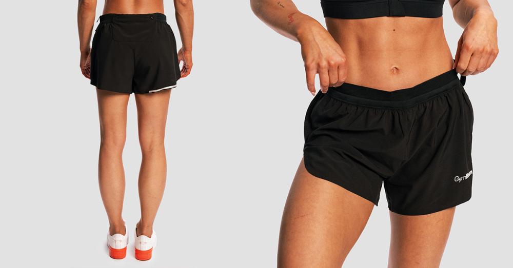 Women's Pulse X Black Running Shorts - GymBeam