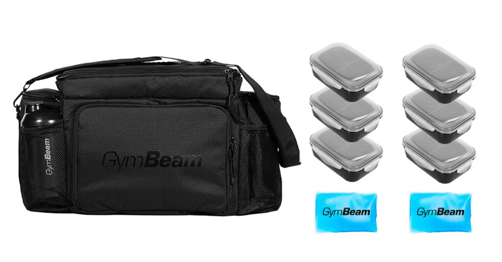 Fit Prep Food Bag Black + 6 контейнерів - GymBeam