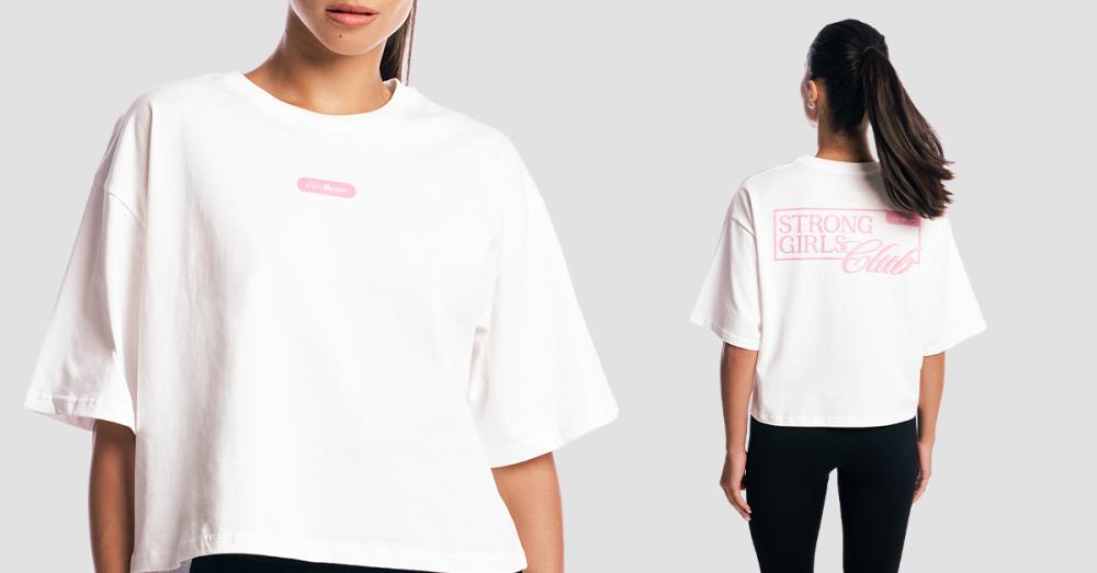 Женская футболка Girls Club Boxy Shirt White - GymBeam