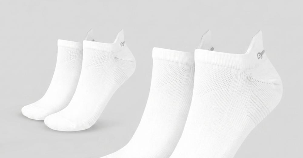 Tab Socks 3Pack White - GymBeam