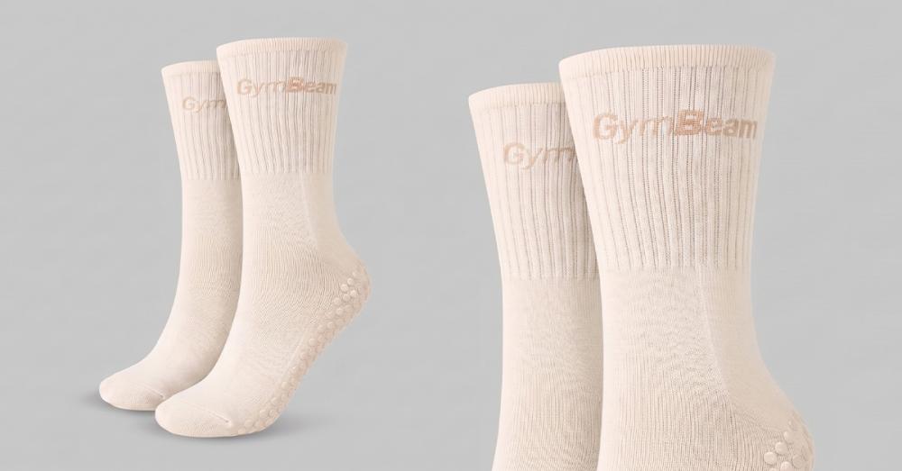 Pilates Socks Beige - GymBeam
