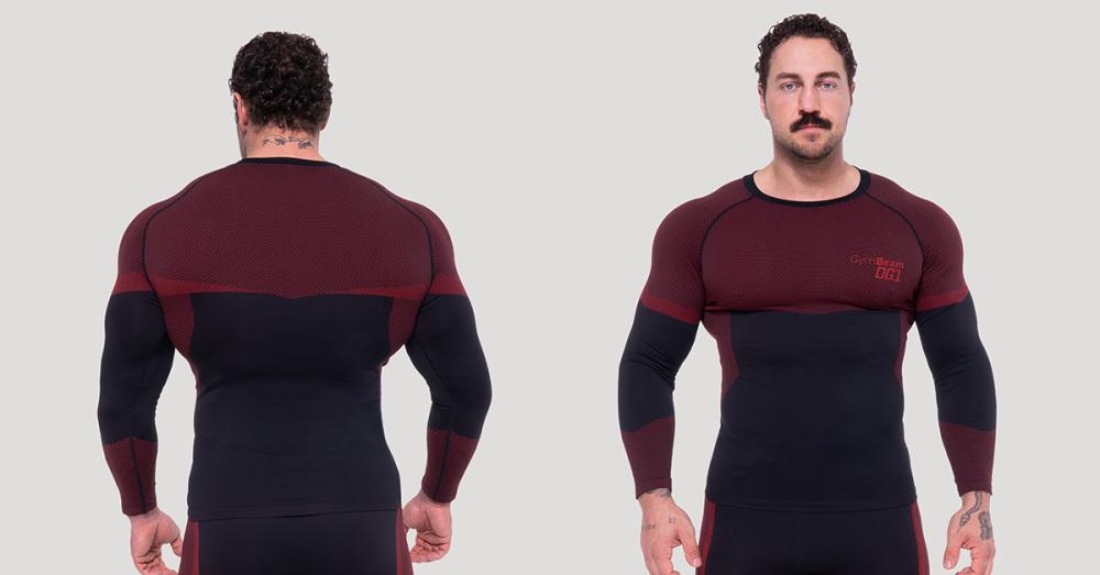 OG1 Seamless Longsleeve Black/Red - GymBeam