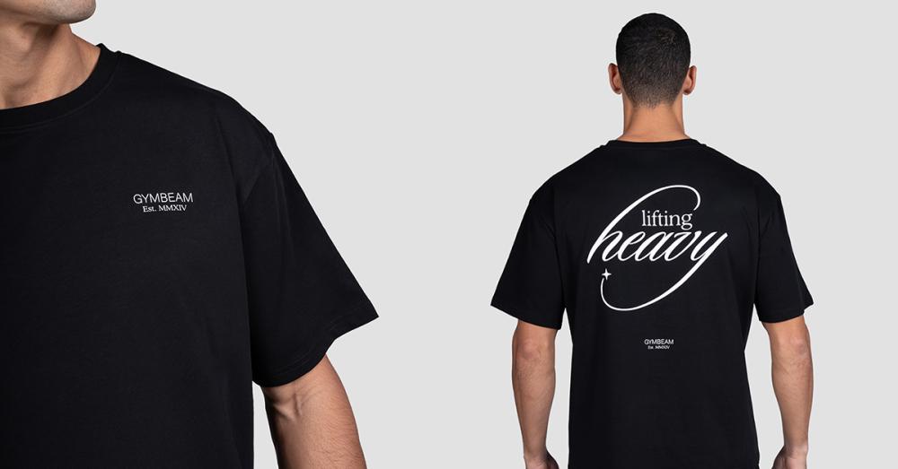 Футболка Lifting Heavy Черная - GymBeam