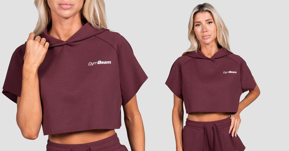 Женский укороченный худи Relay Fig - GymBeam