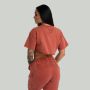 Женский укороченный топ с винтажным эффектом терракотовый - STRIX XL