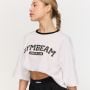 Женская футболка оверсайз Varsity белая - GymBeam XL