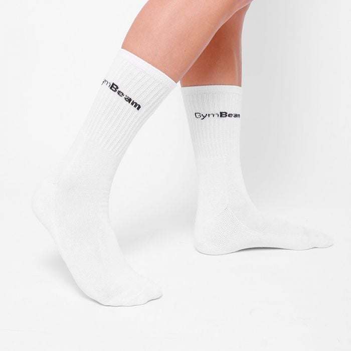 Ponožky 3/4 Socks 3Pack White - GymBeam