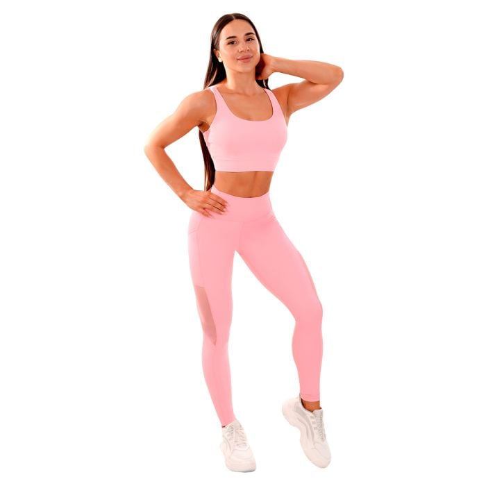 Женские леггинсы Mesh Panel Pink - GymBeam L