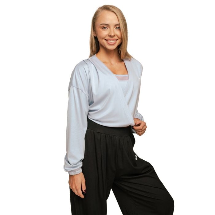 Жіночий кроп-топ з довгим рукавом Breeze сизий - BeastPink XL