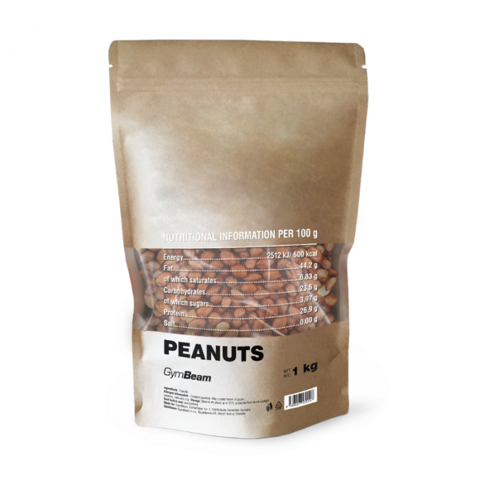 Арахис необжаренный - GymBeam 1000 г