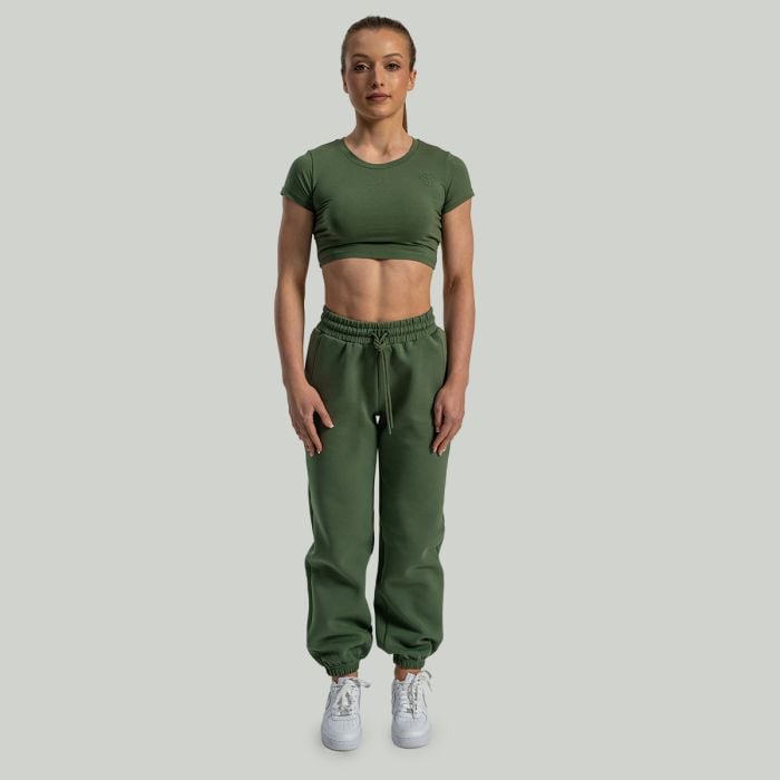 Женская футболка Essential CropTop Кедровый зеленый - STRIX L