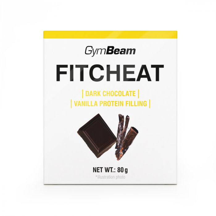 Протеїновий шоколад Fitcheat - GymBeam 80 g - темний шоколад - ваніль