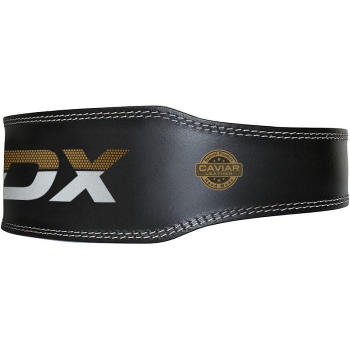 Шкіряний пояс для фітнесу 6“ чорний/золотий - RDX Sports S