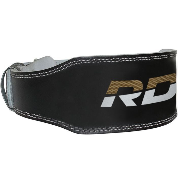 Шкіряний пояс для фітнесу 6“ чорний/золотий - RDX Sports S
