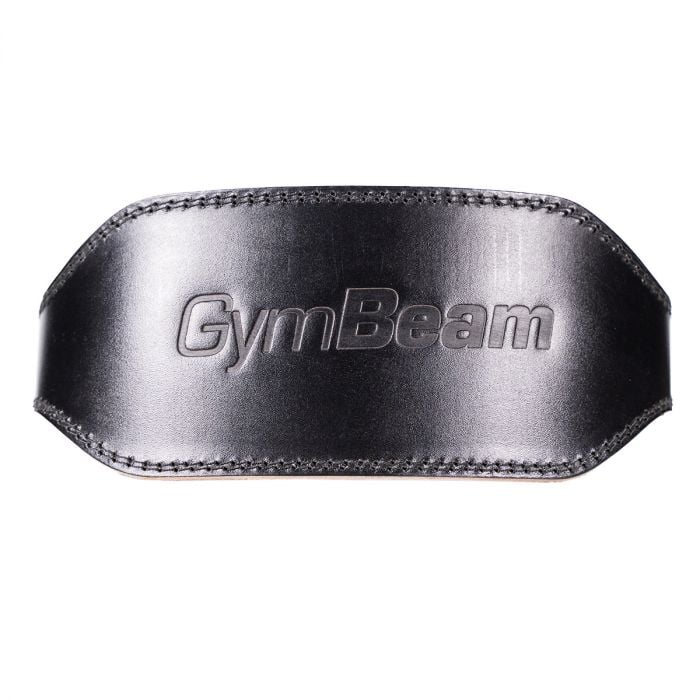 Пояс для фитнеса из натуральной кожи черный - GymBeam XL