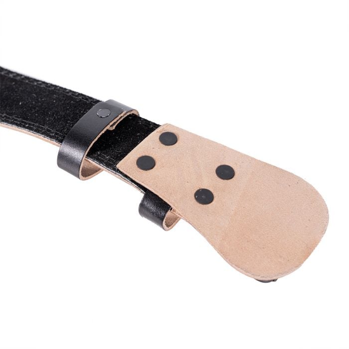 Пояс для фитнеса из натуральной кожи черный - GymBeam XL