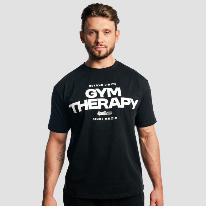 Футболка Gym Therapy чорна - GymBeam XL