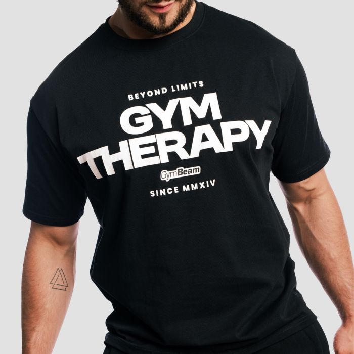 Футболка Gym Therapy чорна - GymBeam XL