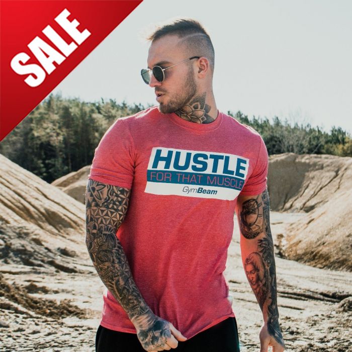 Футболка Hustle For That Muscle Heather Red - GymBeam