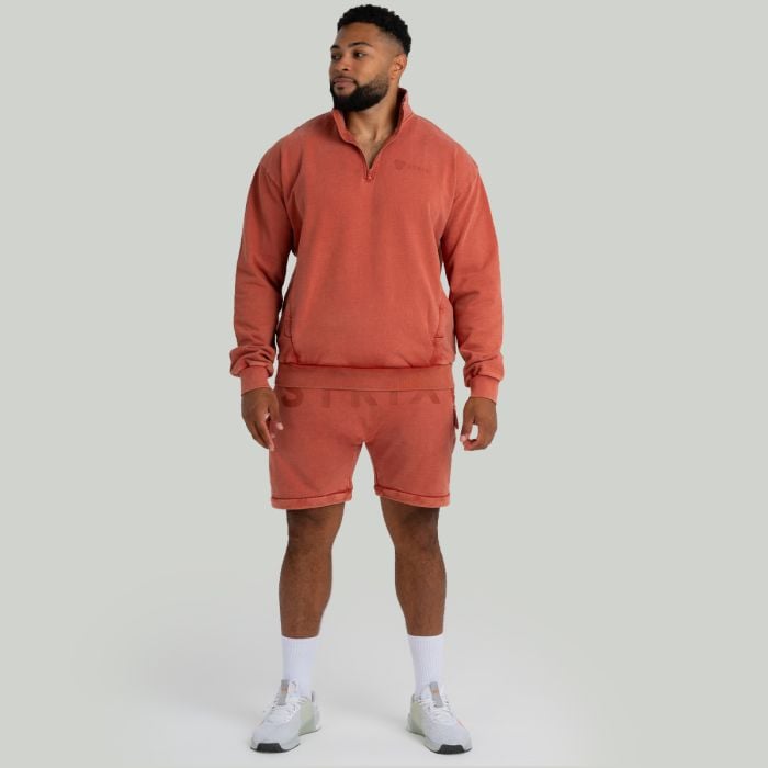 Джемпер з вінтажним ефектом теракотовий - STRIX L