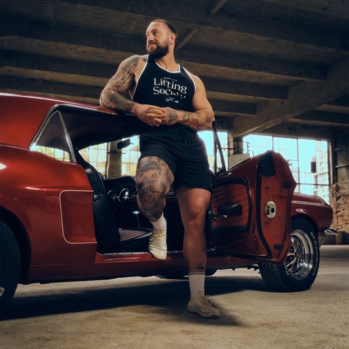 Майка Lifting Society черная - GymBeam XXL