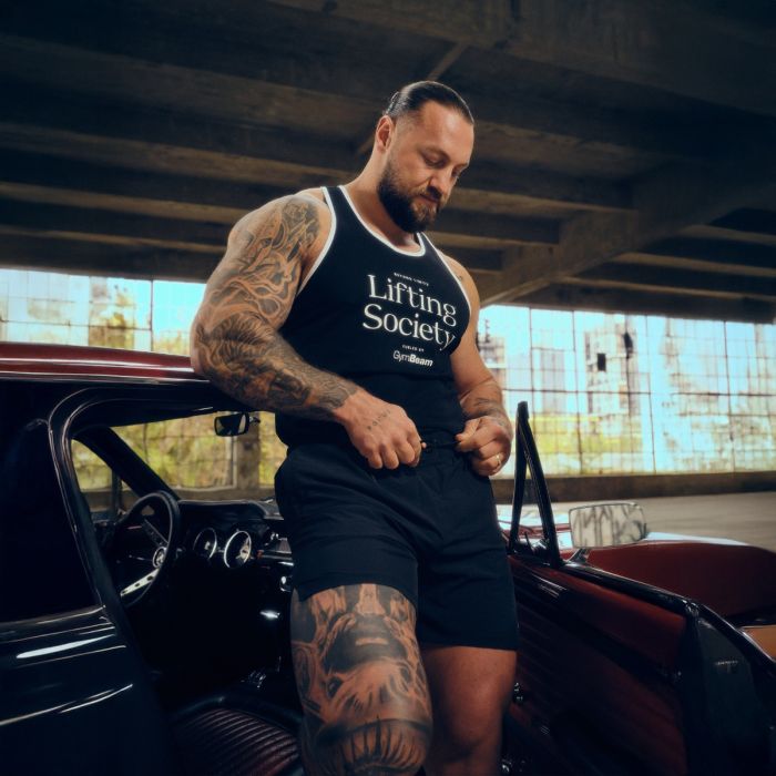 Майка Lifting Society черная - GymBeam XXL