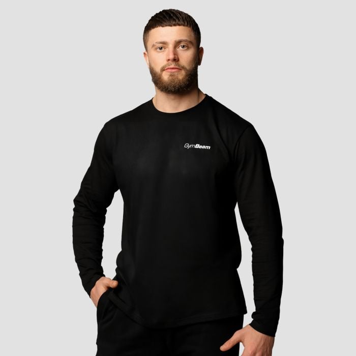 Men‘s Basic Long Sleeve T-Shirt Black - GymBeam