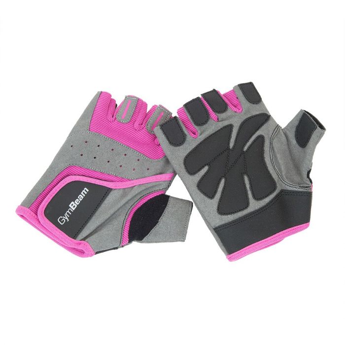 Женские серо-розовые перчатки для фитнеса - GymBeam